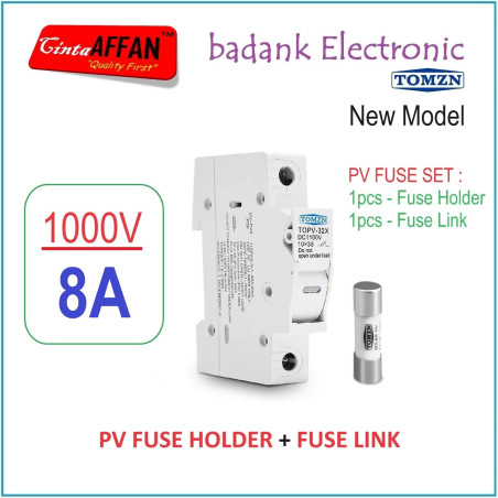 8A DC Fuse Holder 1P 1000V with Fuse Link 8A